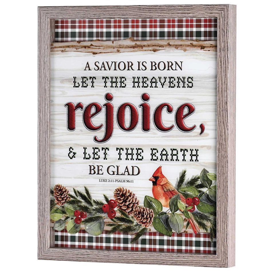 Decorative Christmas Frame Hanging Wall Sign 12 x 15 Inch MDF Cardinal Bird by Dicksons