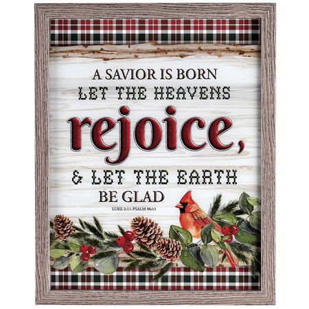 Decorative Christmas Frame Hanging Wall Sign 12 x 15 Inch MDF Cardinal Bird by Dicksons, product view 2