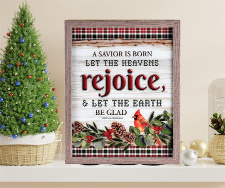 Decorative Christmas Frame Hanging Wall Sign 12 x 15 Inch MDF Cardinal Bird by Dicksons, product view 5