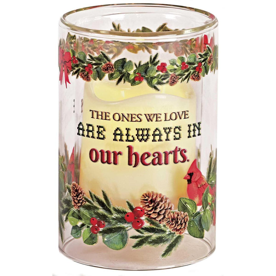 Decorative Christmas Candle Holder with LED Tealight 4 x 6 Inch Glass Ones We by Dicksons