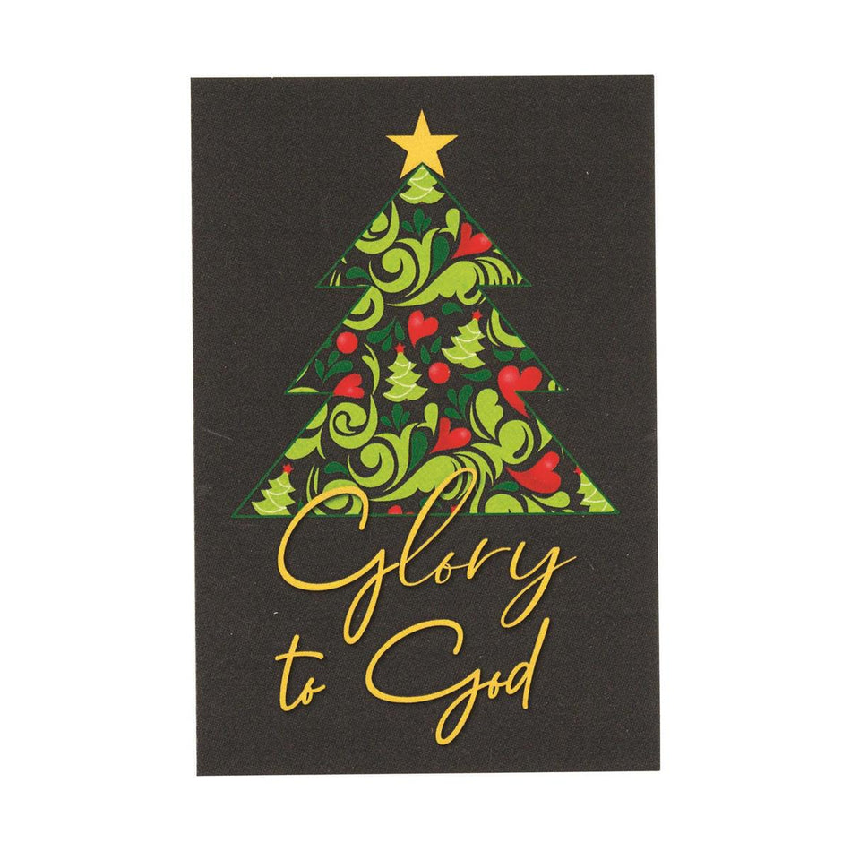 Glory to God Festive Green Tree 4 x 3.2 Paper Itty Bitty Bookmark by Dicksons