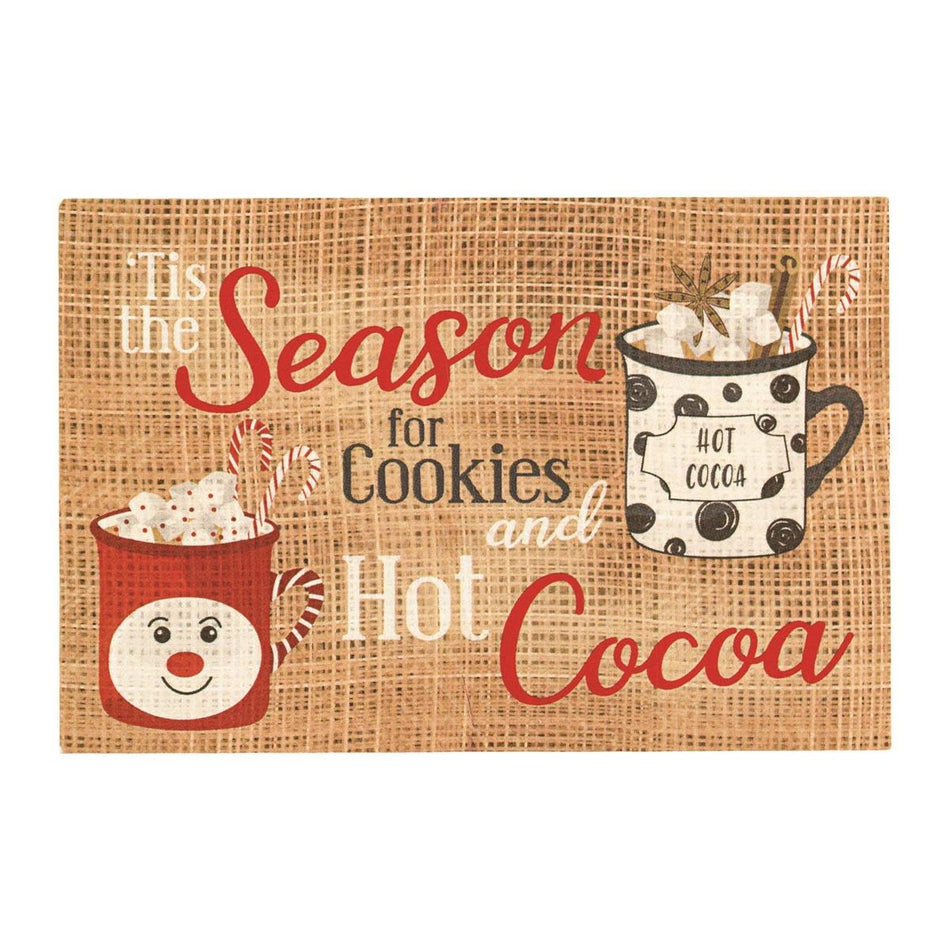 Season for Cookies Hot Cocoa Burlap Brown 4 x 3 Paper Itty Bitty Bookmark by Dicksons