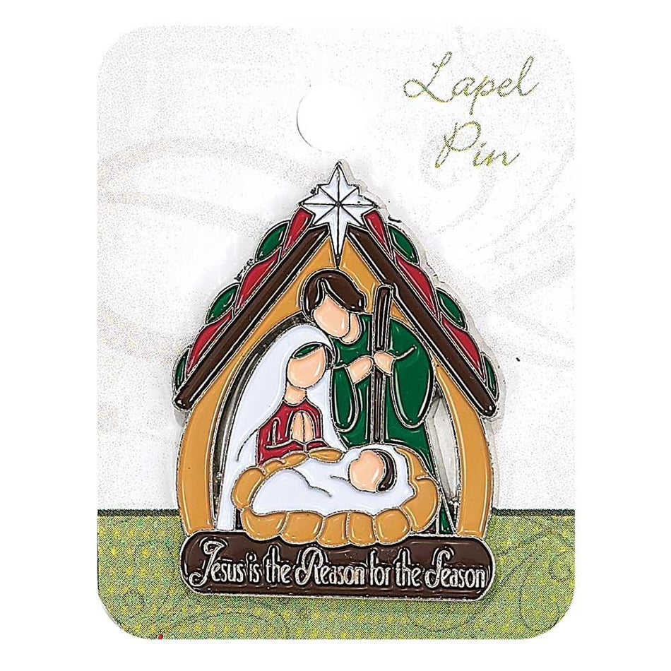 Jesus is The Reason Holy Family 1.5 Inch Metal Color Epoxy Christmas Nativity by Dicksons