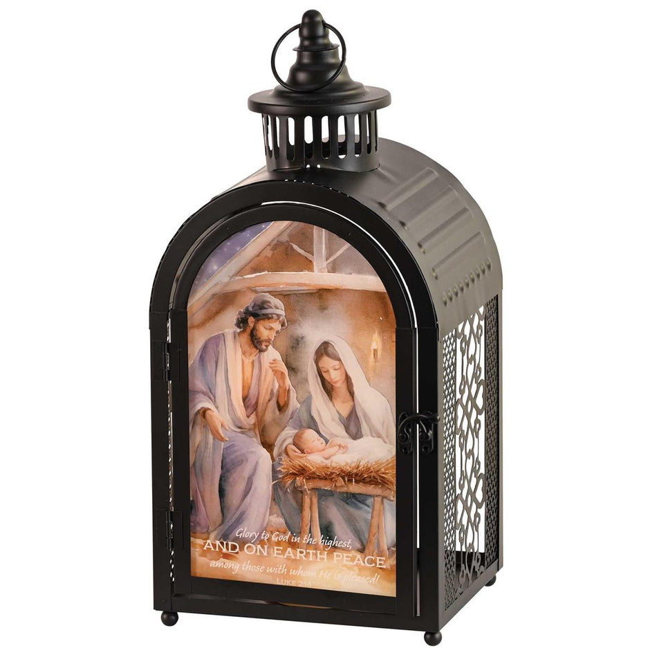 Lantern Holy Family Luke 2:14 16.5"H by Dicksons