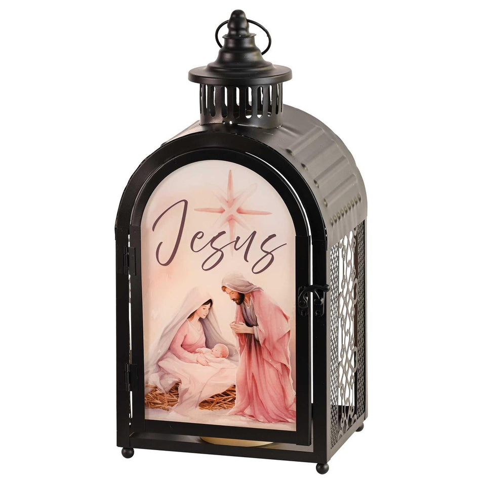 Lantern Holy Family Shadow Of The 16.5"H, one of the items in the Holy Family Lantern Pair, 16½-Inch: Shadow of the Almighty and Jesus. A photograph of the assembled set is pending.