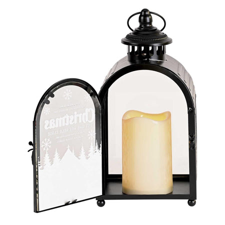 Decorative Christmas Candle Lantern with LED Tealight 5.5 x 11 Inch Metal by Dicksons, product view 3