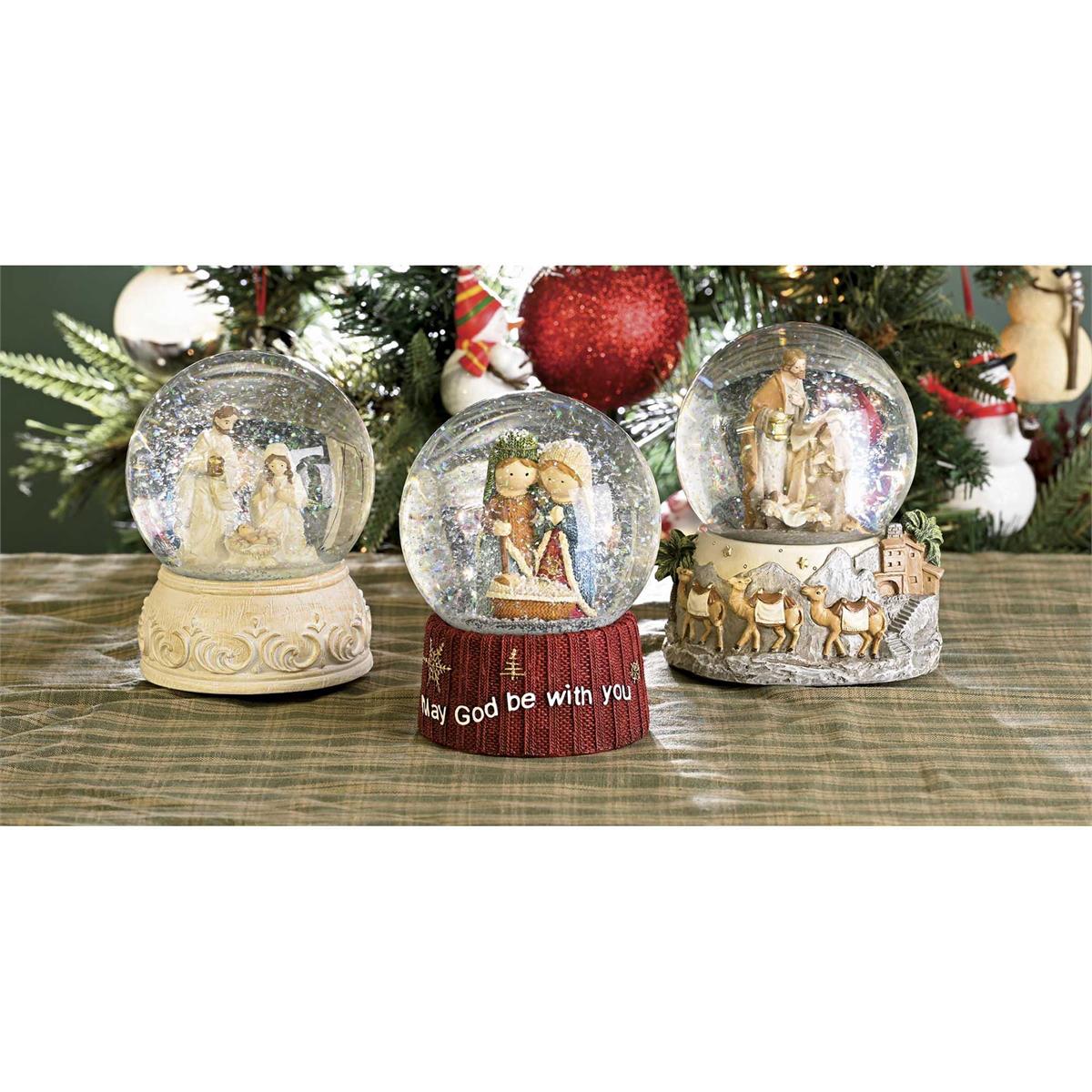 Musical Tabletop Snow Globe Holiday Christmas Décor 4.5 x 5.75 Inch Glass by Dicksons, product view 5