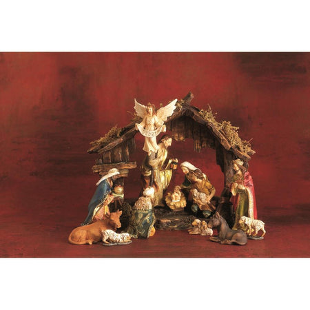 Nativity With Creche 13Piece Resin 4.5in by Dicksons