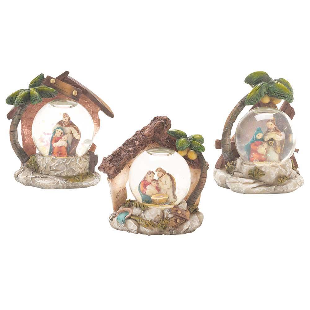 Globe Water 3 Assorted Nativity Resin/glass 3 by Dicksons