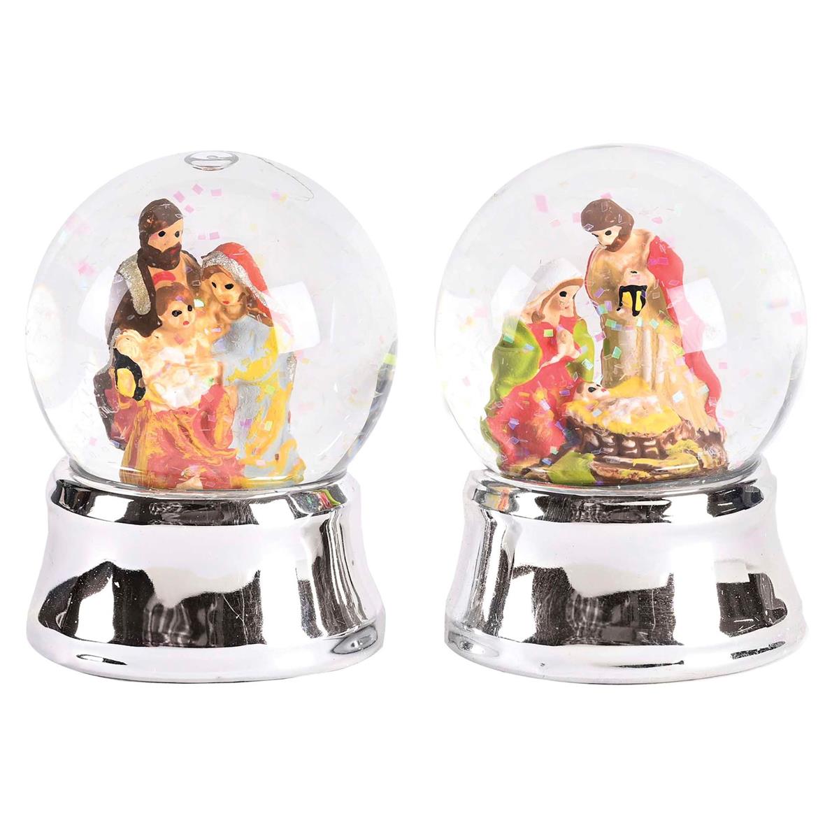 Holy Family Christmas Nativity Snow Globes 2 Assorted, 12 Pack by Dicksons, product view 2