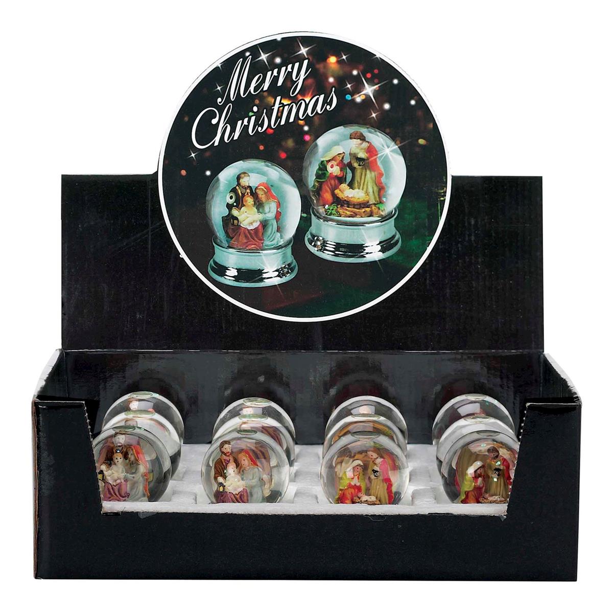 Holy Family Christmas Nativity Snow Globes 2 Assorted, 12 Pack by Dicksons, product view 3