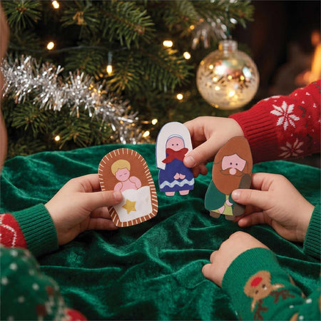 Nativity Theme Crimson, Gold Tone and Fern 12 x 29 Felt 24-Piece Children's by Dicksons, product view 5