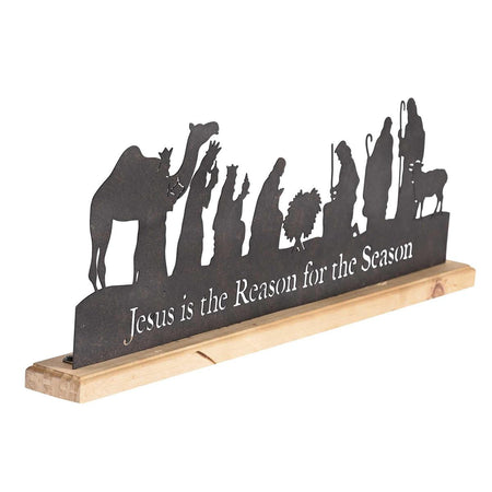 Nativity Holy Family Silhouette WoodBase by Dicksons, product view 2