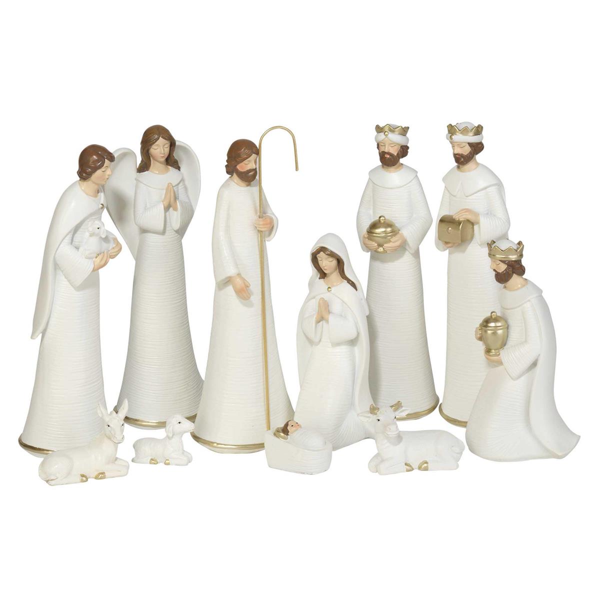 Nativity Set/Creche White 11-Piece 10in by Dicksons, product view 5