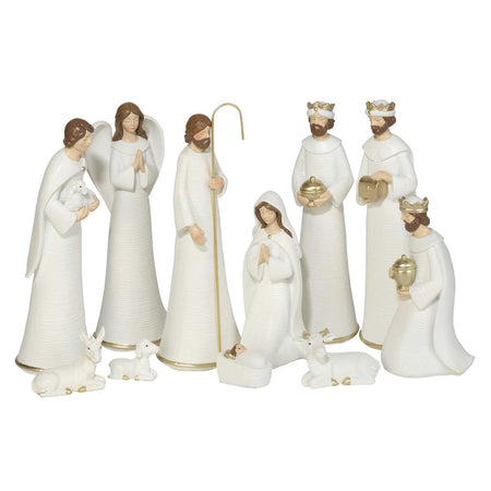 Nativity Set/Creche White 11-Piece 10in by Dicksons, product view 5