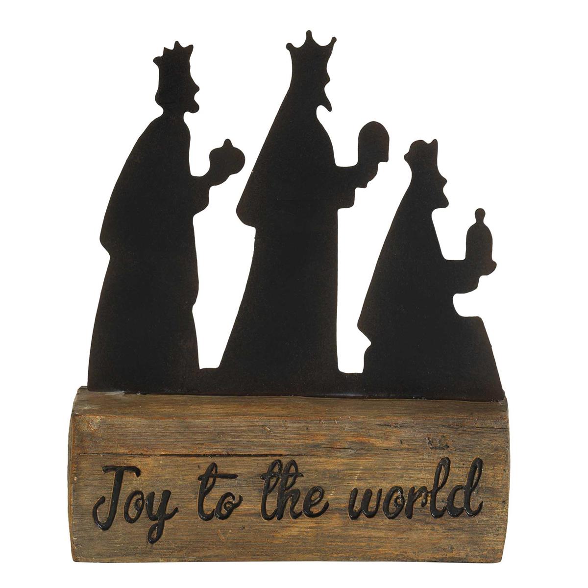 Silhouette Wood Block Christmas Nativity Brown and Black 7 Inch Resin Figurine by Dicksons, product view 3