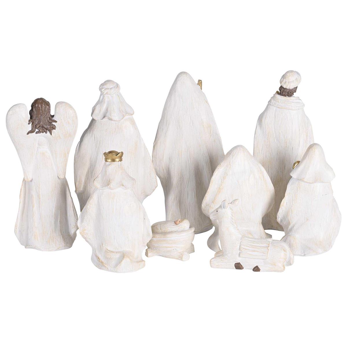 Nativity 9 Piece 7H White Wood Look by Dicksons, product view 3