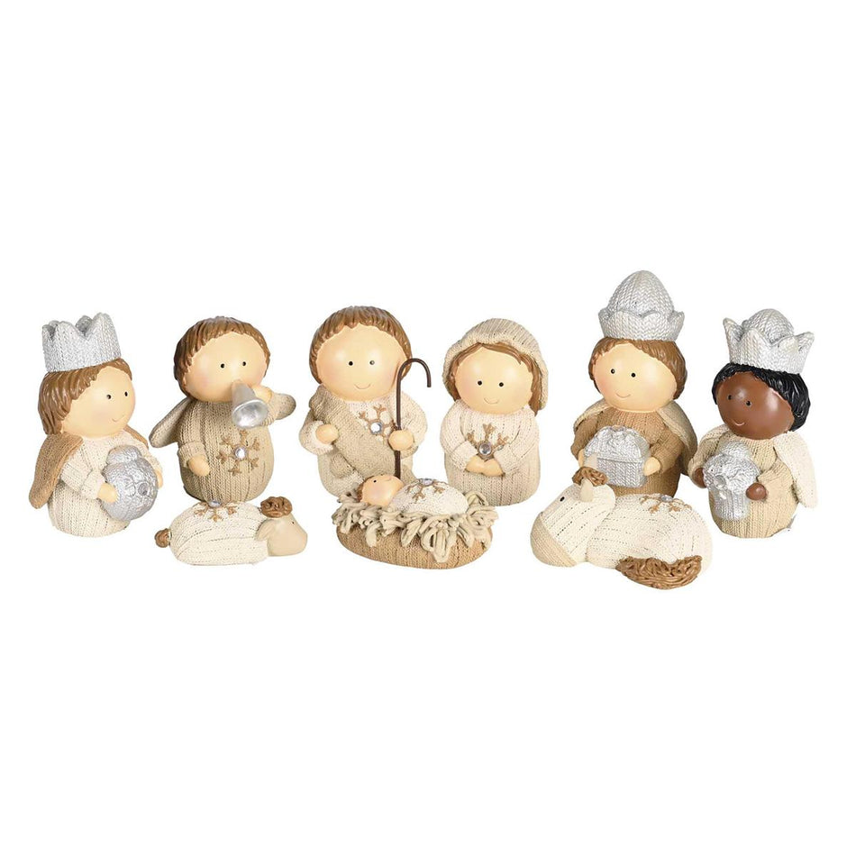Nativity Scene Figurines Christmas Décor 2 x 3.5 Inch Resin Holy Family Knitted by Dicksons