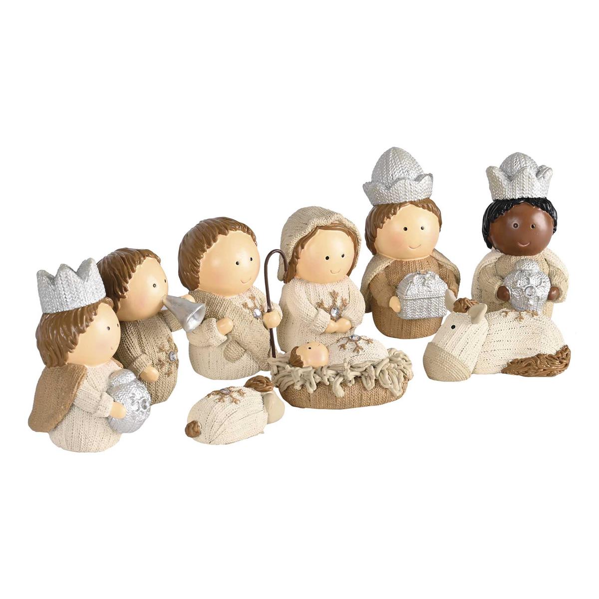Nativity Scene Figurines Christmas Décor 2 x 3.5 Inch Resin Holy Family Knitted by Dicksons, product view 2