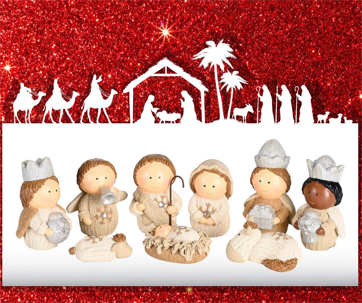 Nativity Scene Figurines Christmas Décor 2 x 3.5 Inch Resin Holy Family Knitted by Dicksons, product view 4