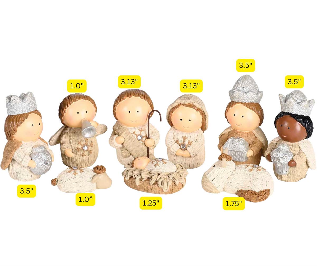 Nativity Scene Figurines Christmas Décor 2 x 3.5 Inch Resin Holy Family Knitted by Dicksons, product view 5