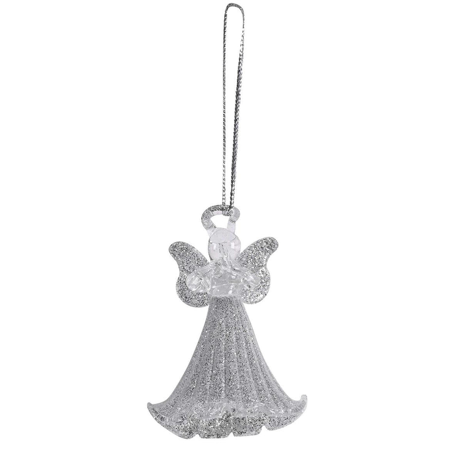 Ornament Praying Silver Angel Glass 3H by Dicksons, product view 2