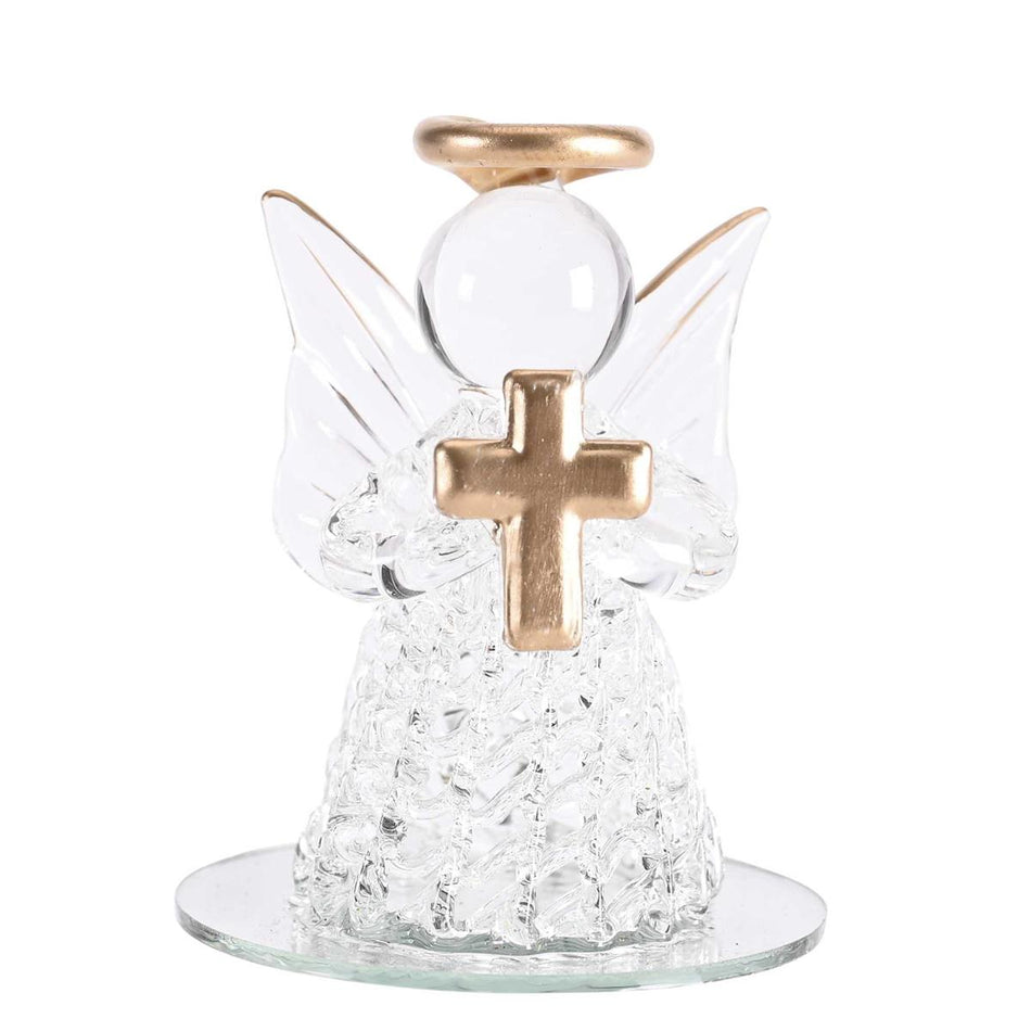 Tabletop Decor Angel Gold Cross Glass 3H by Dicksons