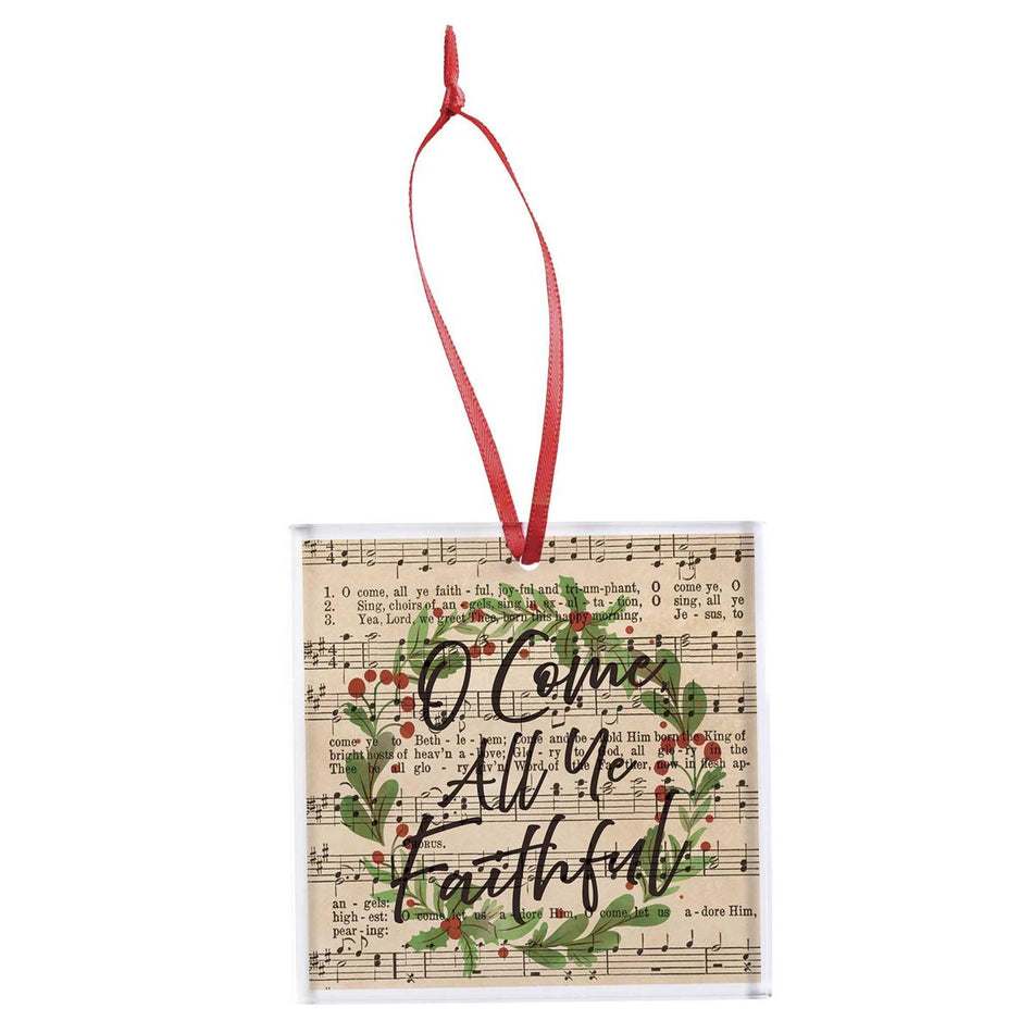Decorative Holiday Hanging Christmas Tree Ornament 3.5 Inch Glass Come All Ye by Dicksons