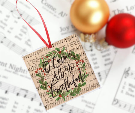 Decorative Holiday Hanging Christmas Tree Ornament 3.5 Inch Glass Come All Ye by Dicksons, product view 2