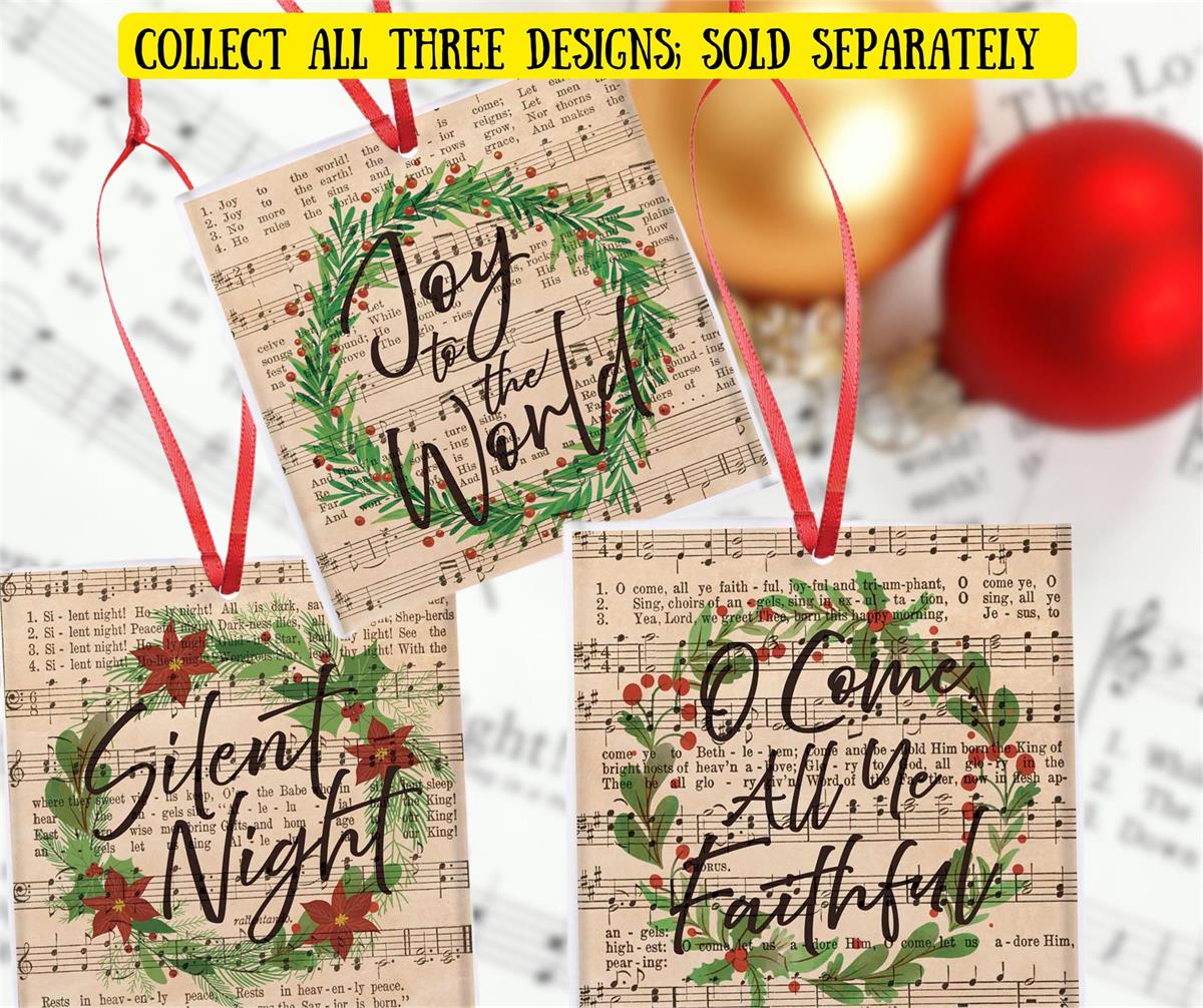 Decorative Holiday Hanging Christmas Tree Ornament 3.5 Inch Glass Come All Ye by Dicksons, product view 3
