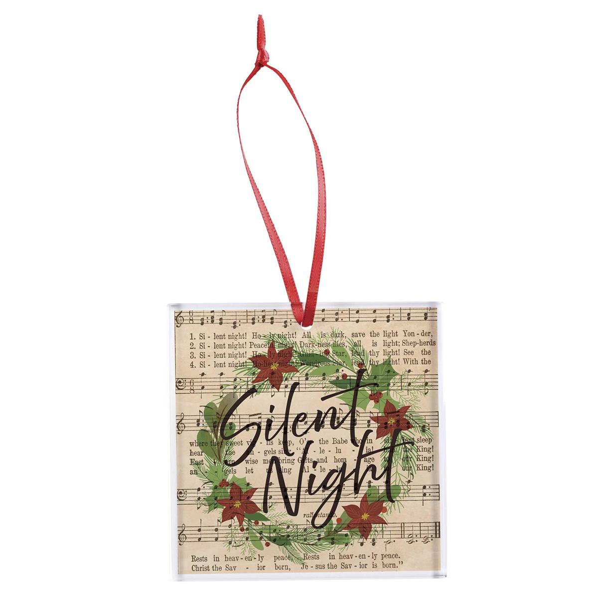 Decorative Holiday Hanging Christmas Tree Ornament 3.5 Inch Glass Silent Night by Dicksons