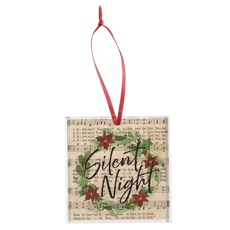 Decorative Holiday Hanging Christmas Tree Ornament 3.5 Inch Glass Silent Night by Dicksons