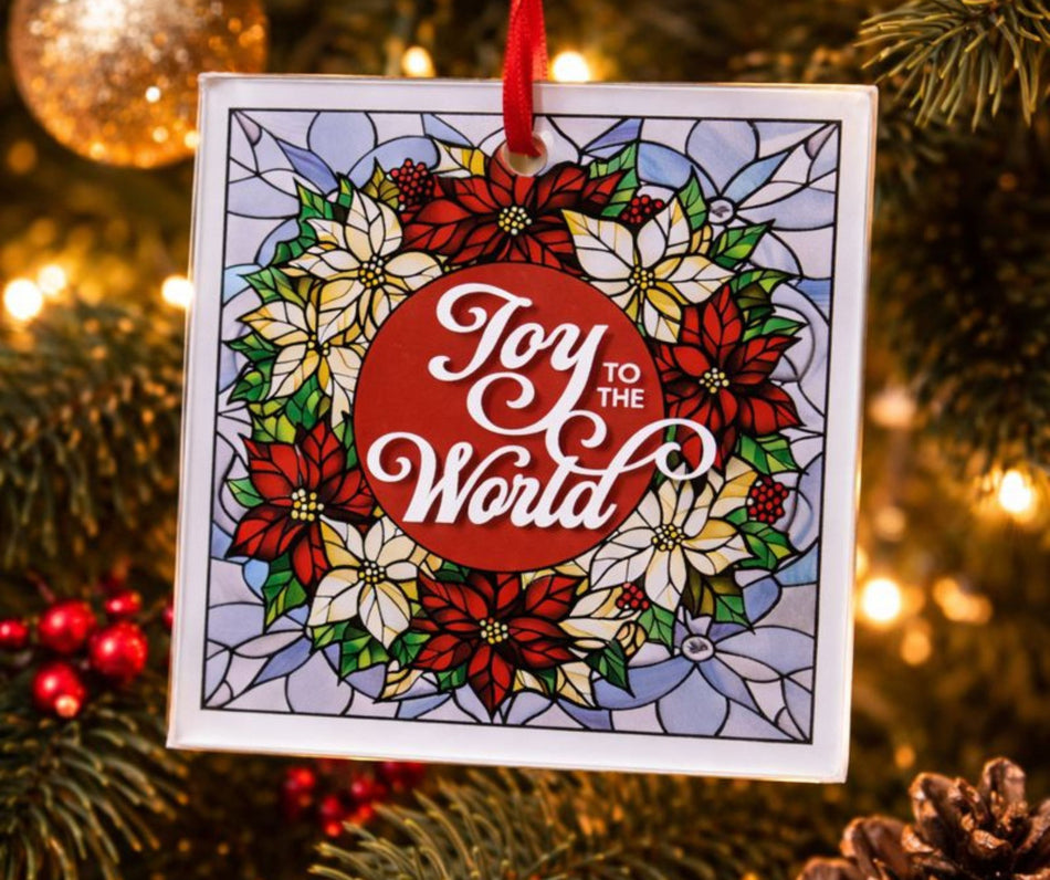 Ornament Poinsettias Joy To The World by Dicksons, product view 2