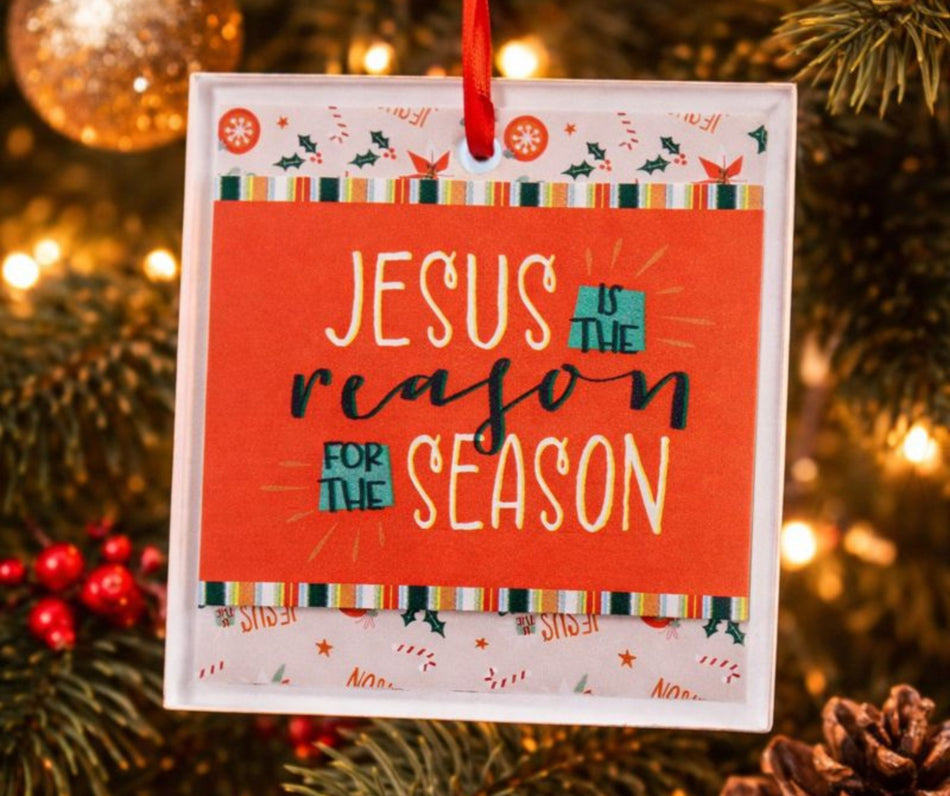Ornament Jesus The Reason Orange by Dicksons, product view 2