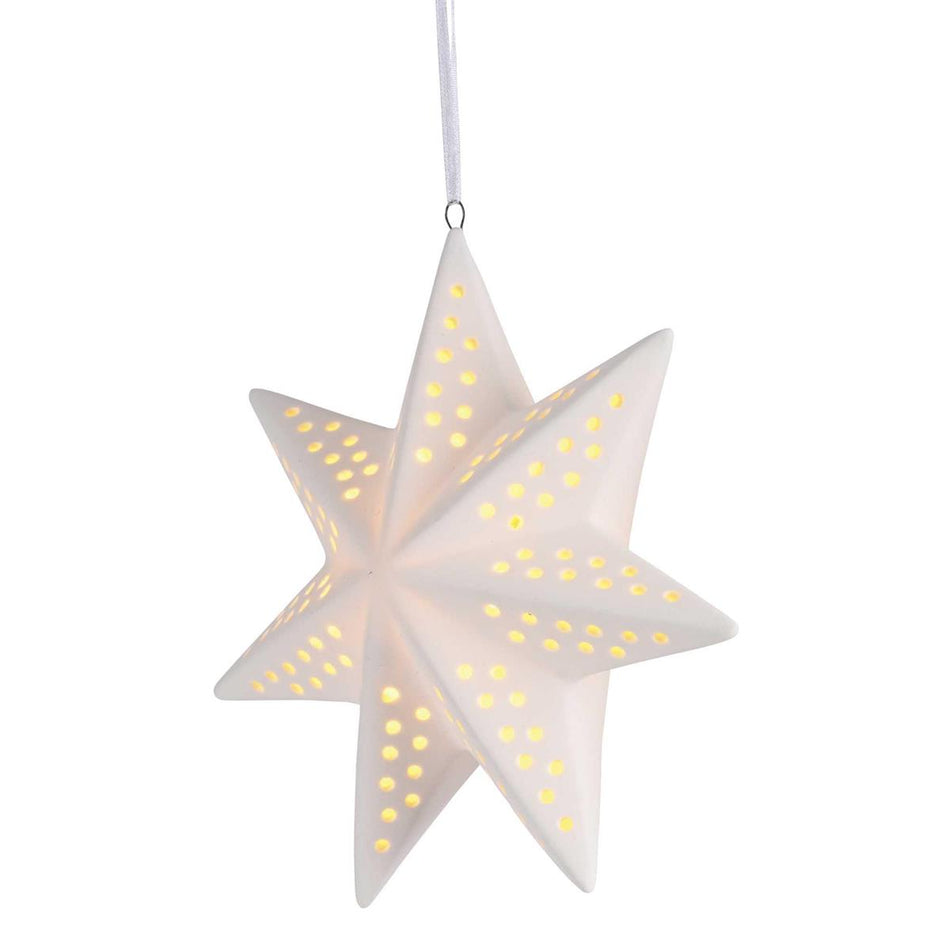 Ornament LED Porcelain Star 5H by Dicksons, product view 2
