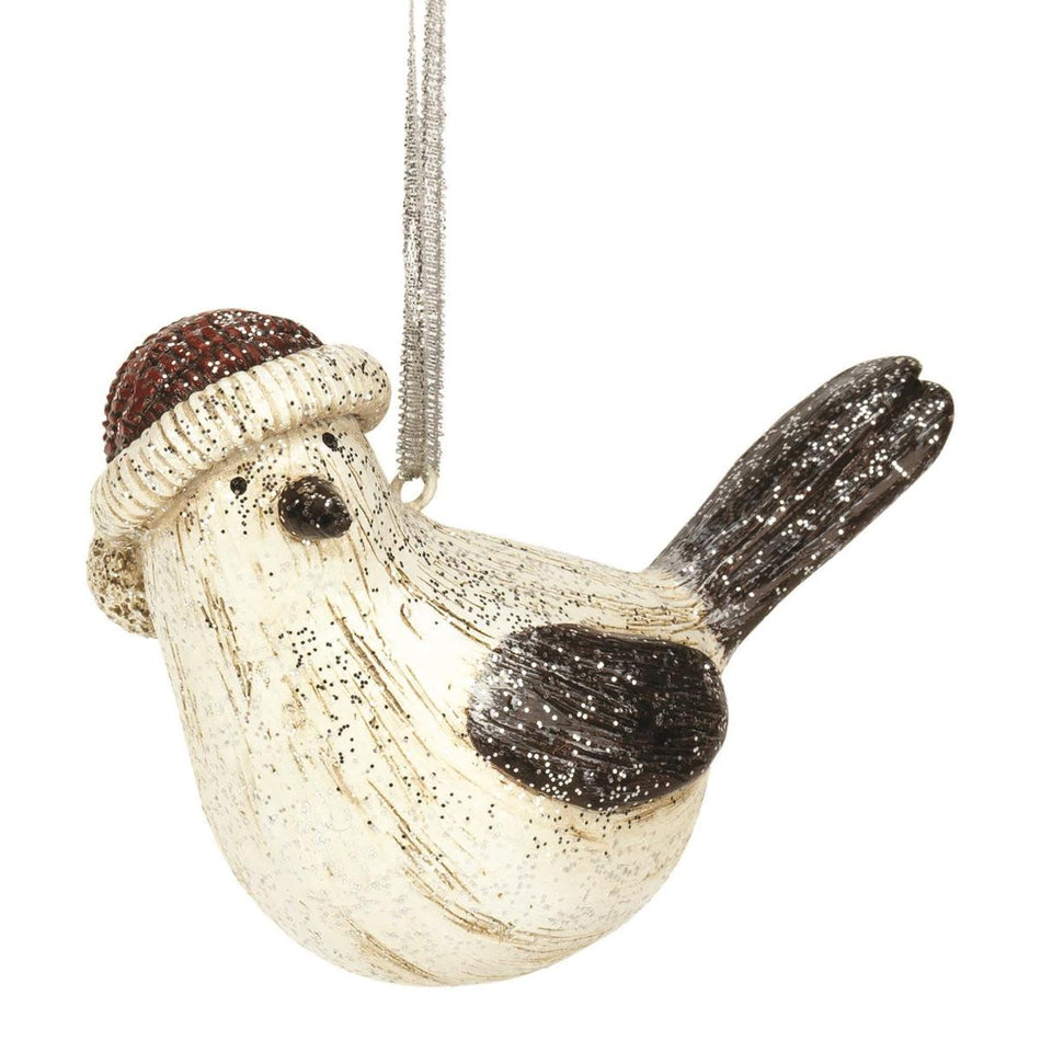 Ornament Bird with Hat & Glitter Resin 3"H by Dicksons