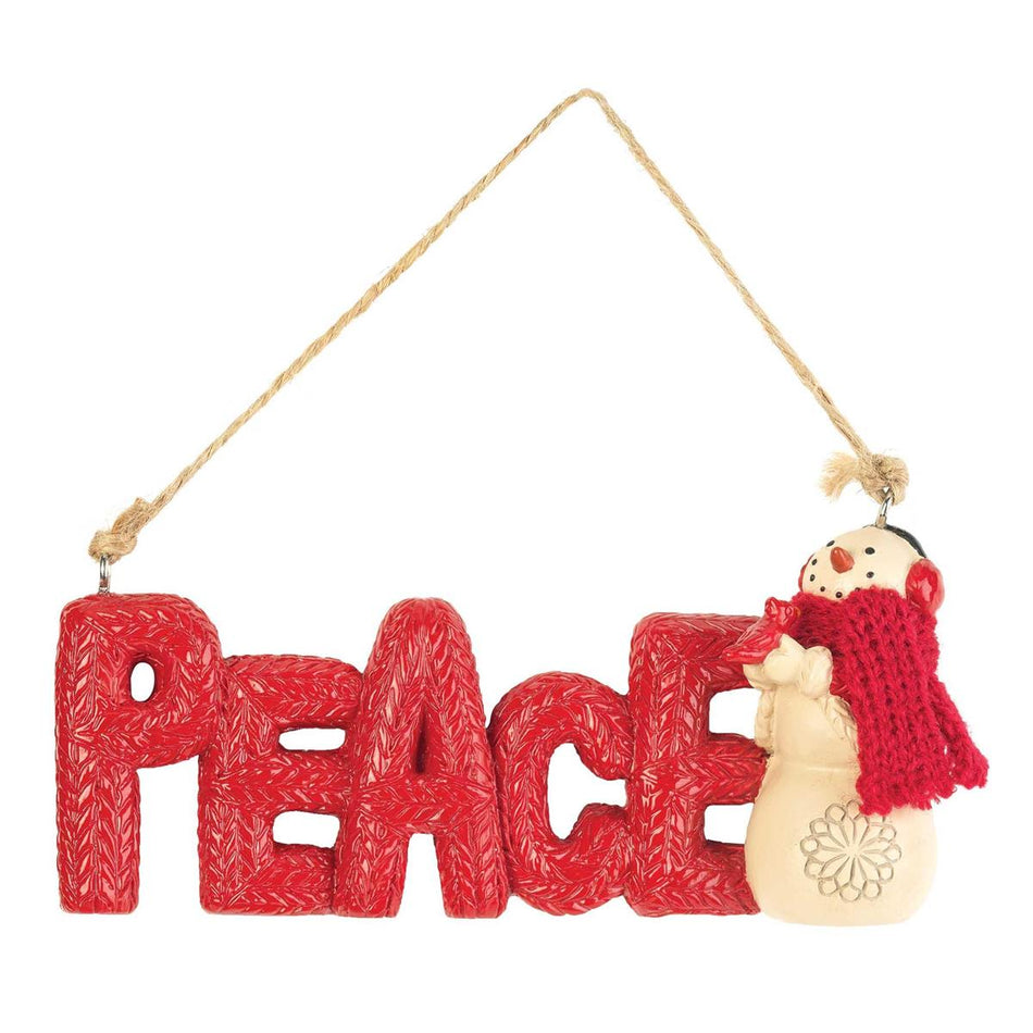 Peace Snowman Ornament Resin 4.75"L by Dicksons