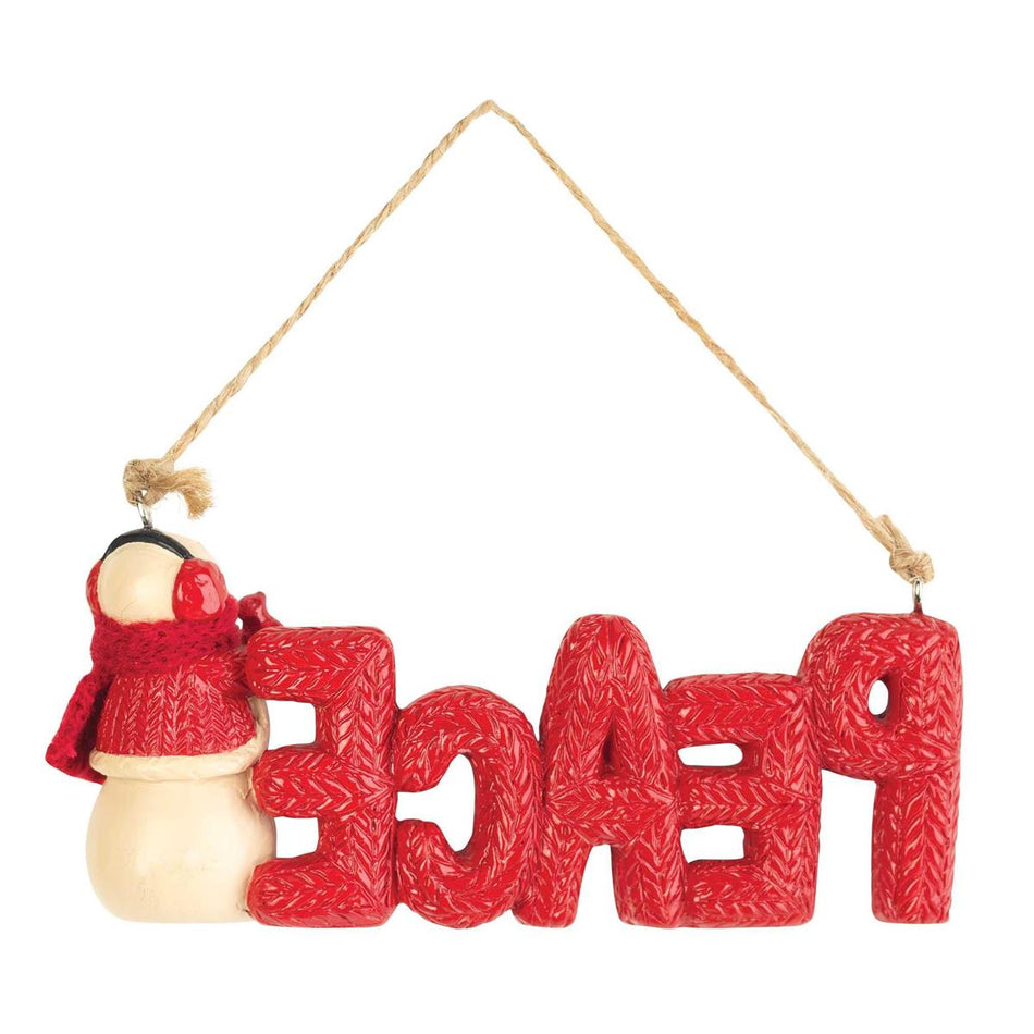 Peace Snowman Ornament Resin 4.75"L by Dicksons, product view 2