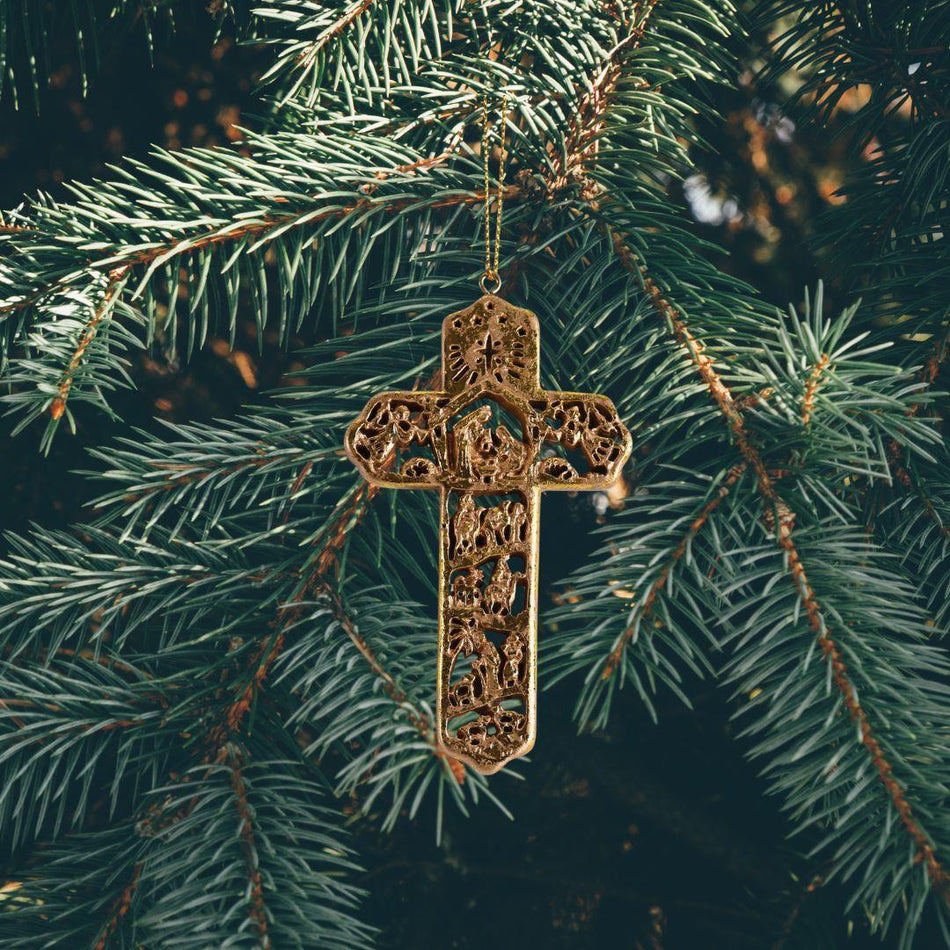 Ornament Nativity Cross Resin 4H by Dicksons, product view 2