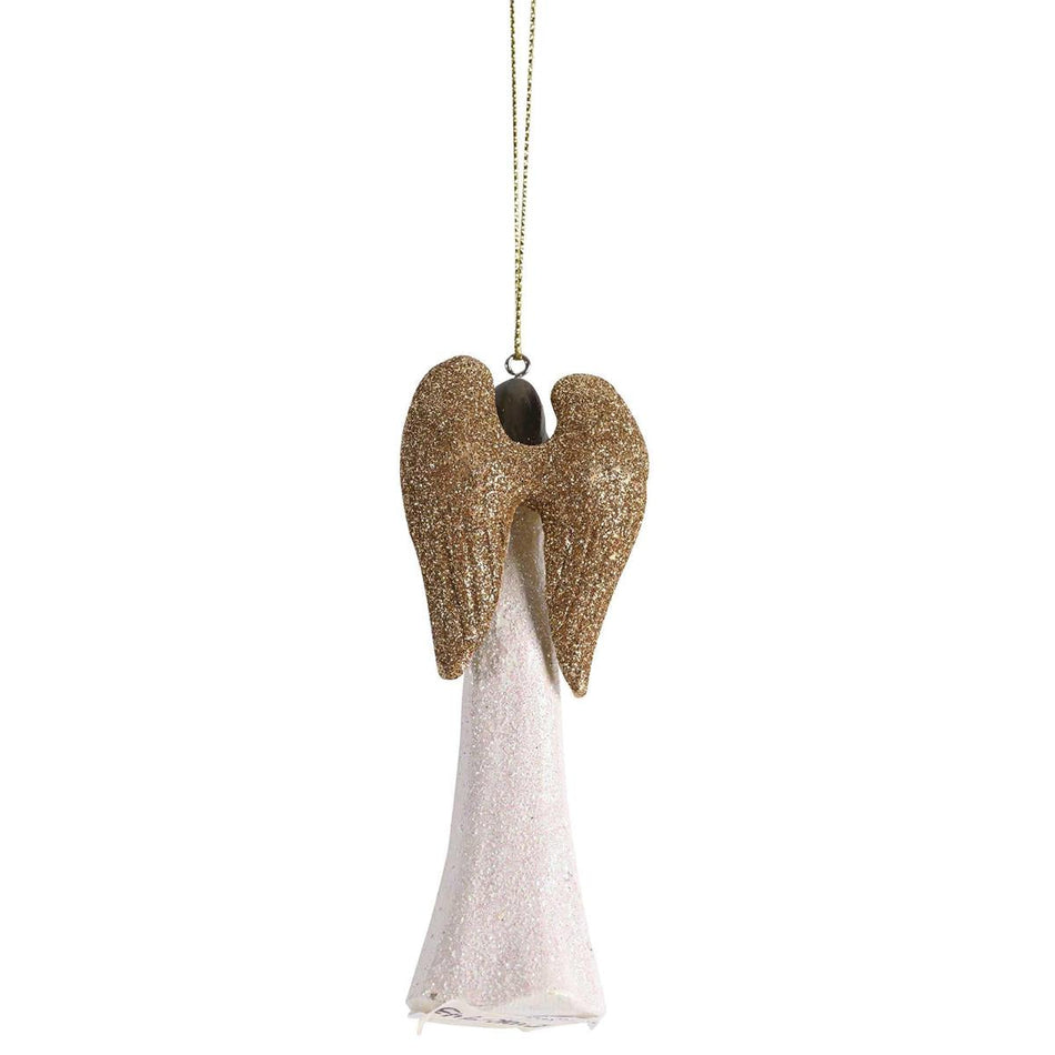 Ornament White Gold Glitter Angel Peace by Dicksons, product view 2
