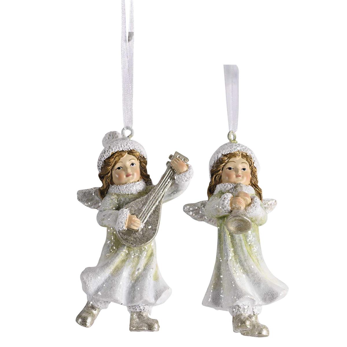 Ornament 2 Piece Angels With Instruments by Dicksons