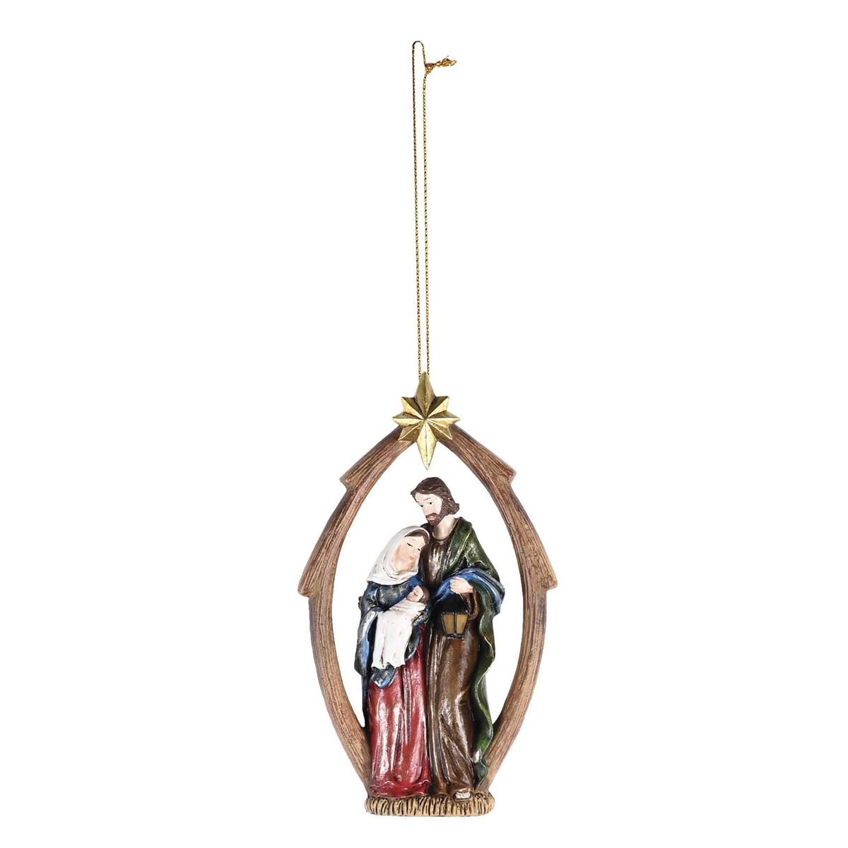 Decorative Holiday Hanging Christmas Tree Ornament 5 Inch Resin Holy Family by Dicksons