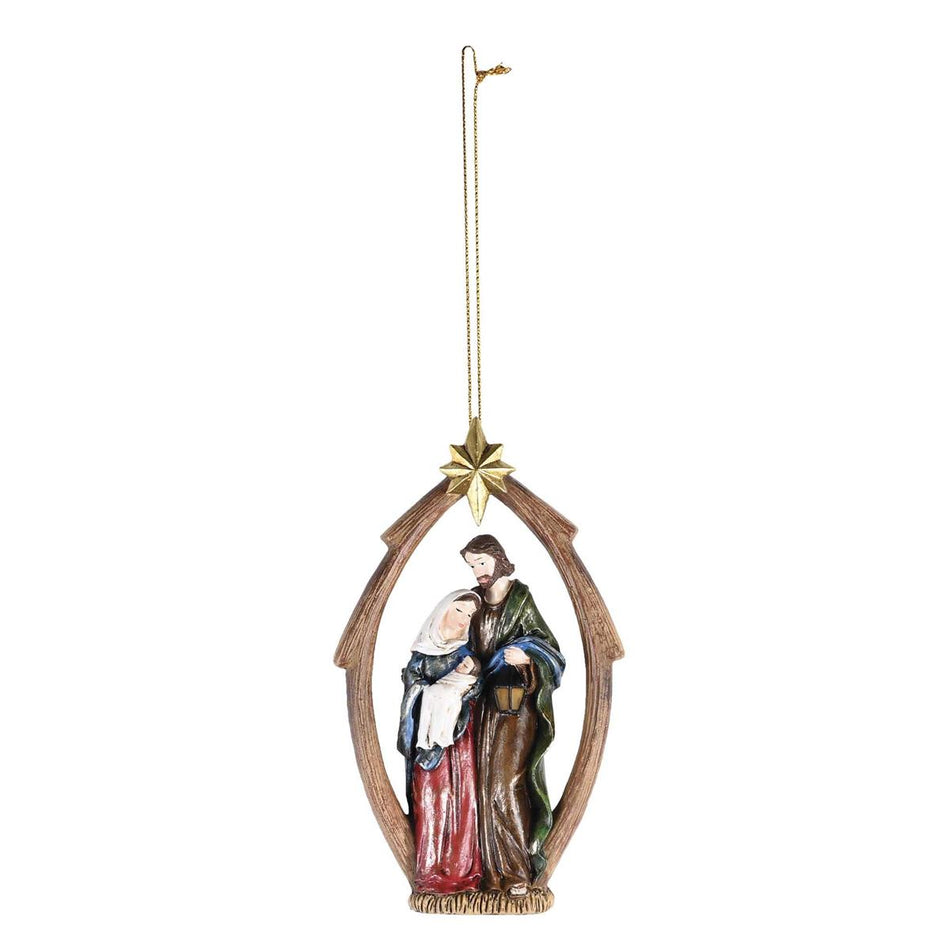 Decorative Holiday Hanging Christmas Tree Ornament 5 Inch Resin Holy Family by Dicksons