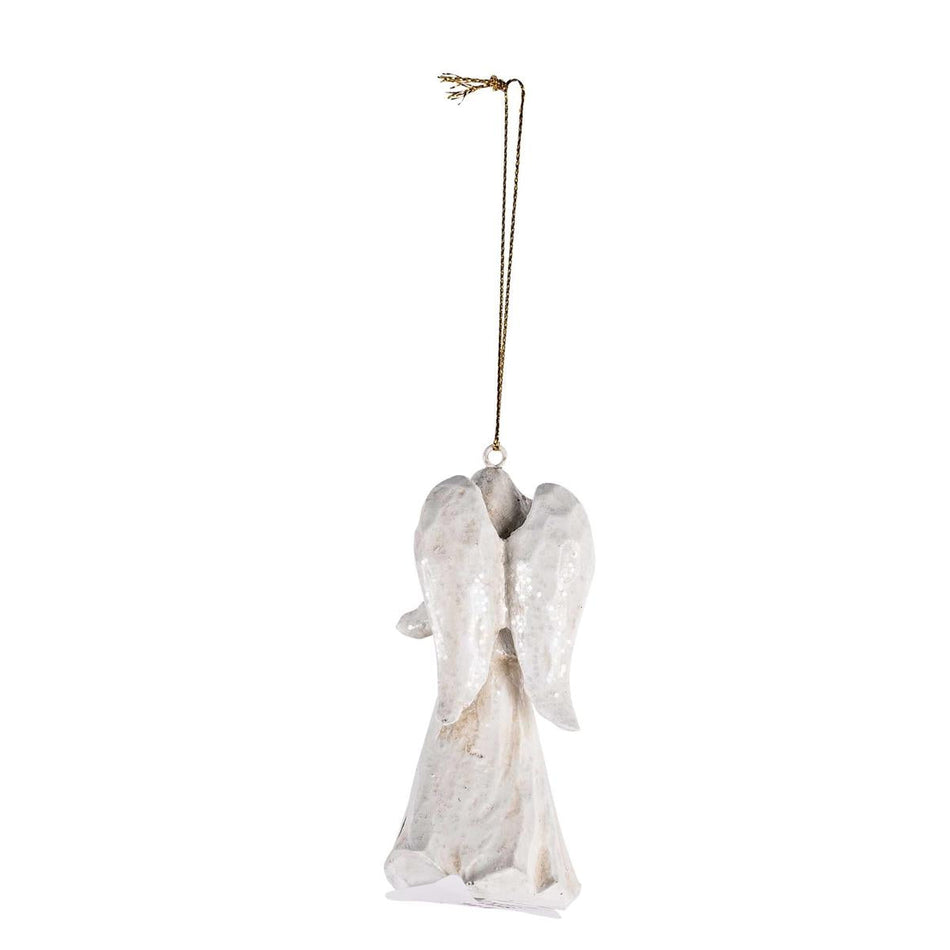 Ornament Angel With Book White Resin by Dicksons, product view 2