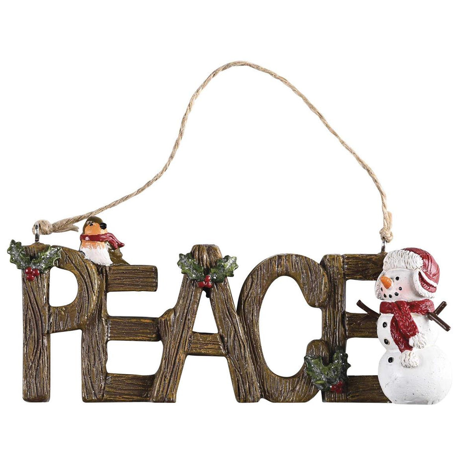Ornament Word Peace Snowman Cardinal by Dicksons