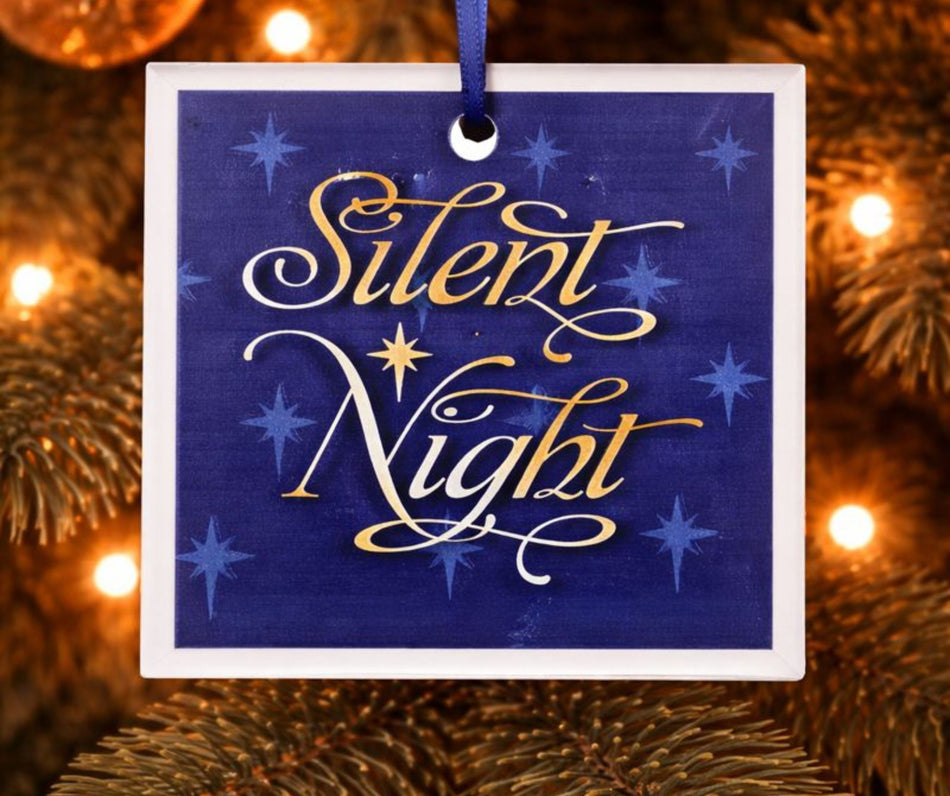 Ornament Blue Star Silent Night by Dicksons, product view 2