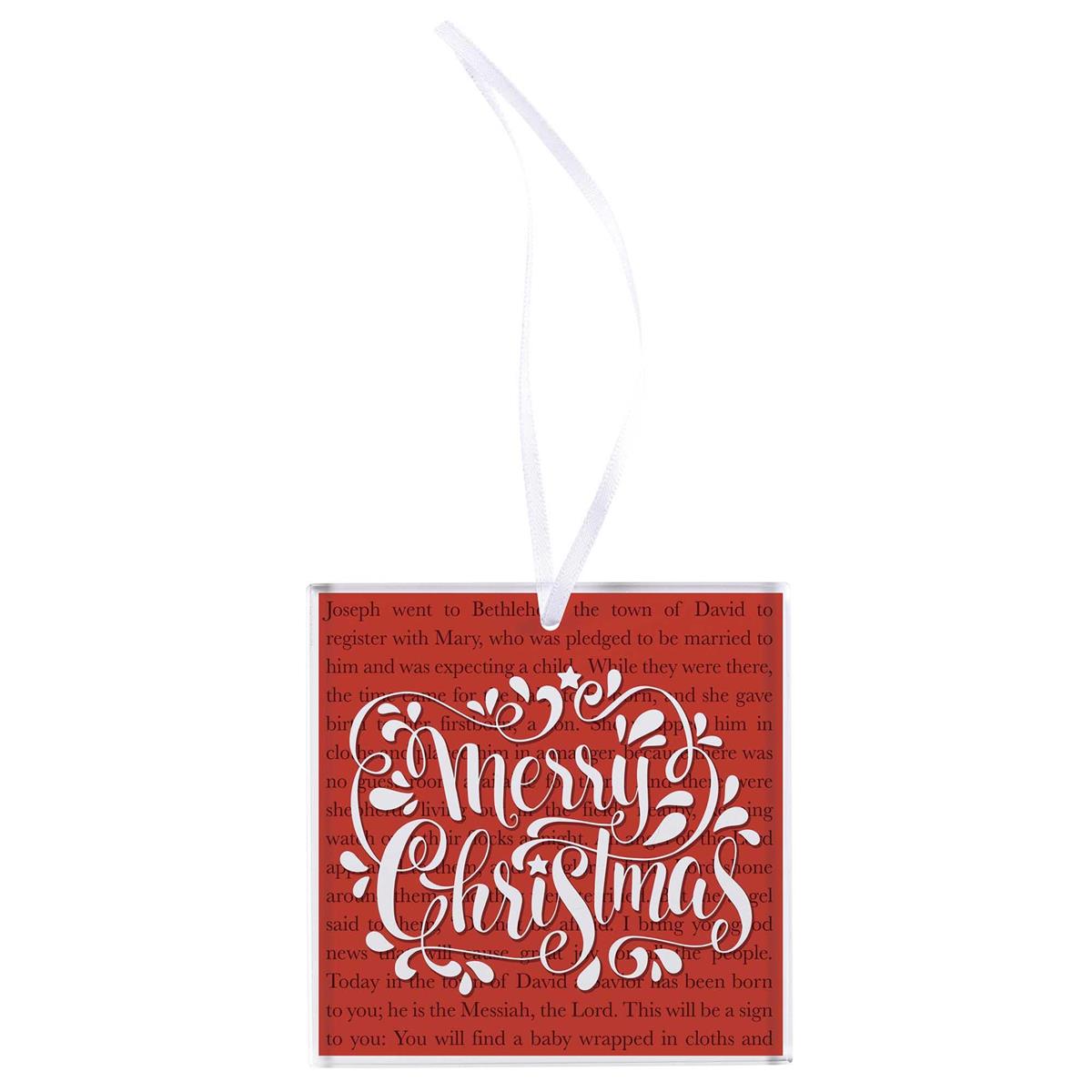 Decorative Holiday Hanging Tree Ornament 3 Inch Glass Whimsical Merry Christmas by Dicksons