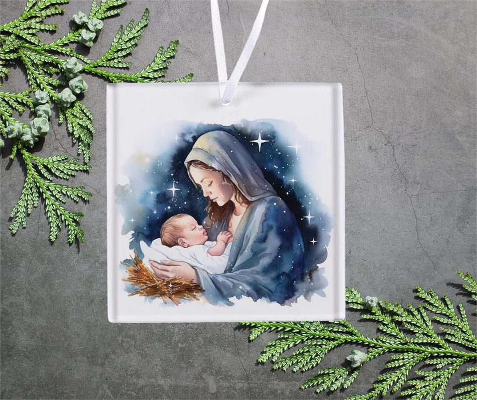 Decorative Holiday Hanging Christmas Tree Ornament 3 Inch Glass Starry Night by Dicksons, product view 2
