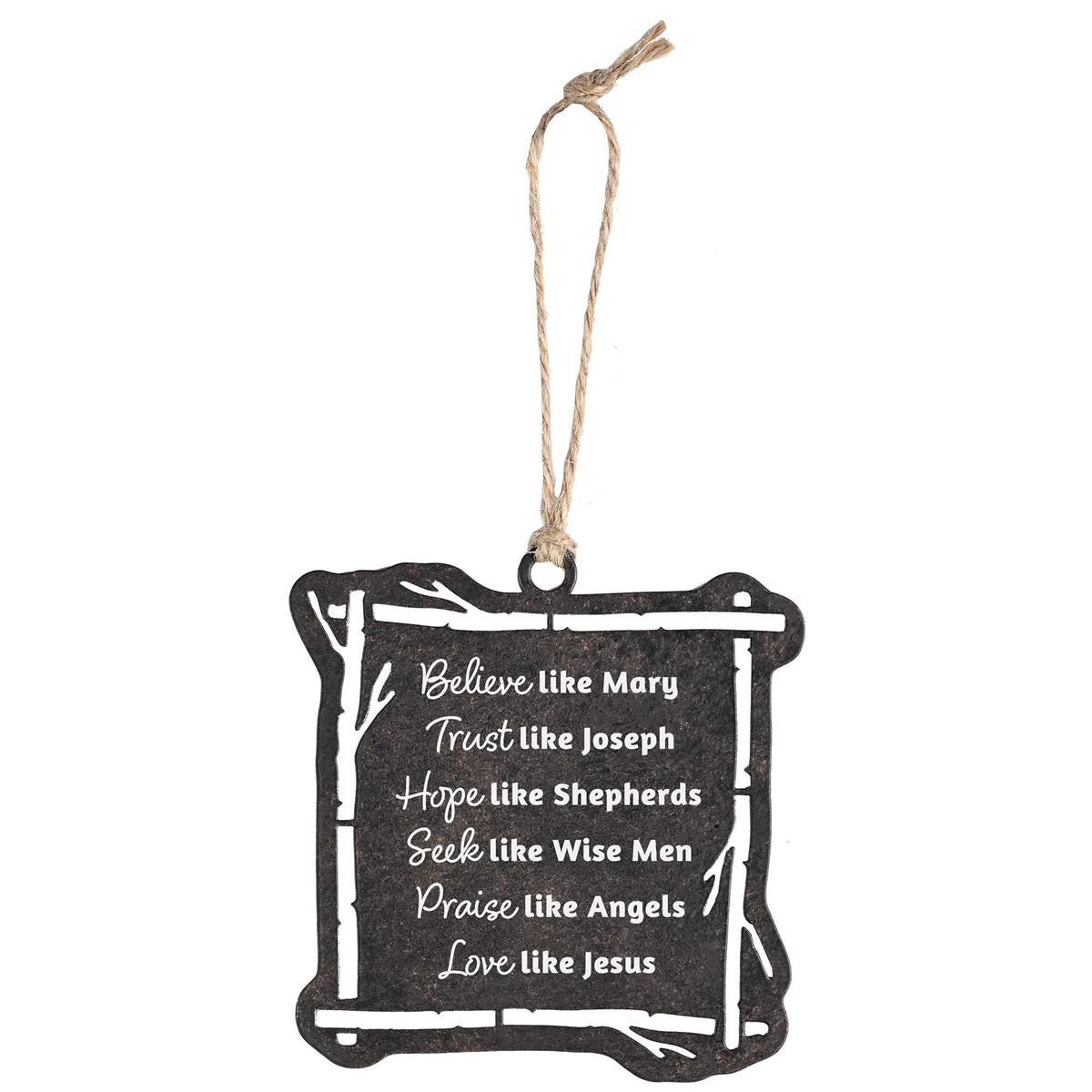 Decorative Holiday Hanging Christmas Tree Ornament 3.75 x 4 Inch Metal Believe by Dicksons
