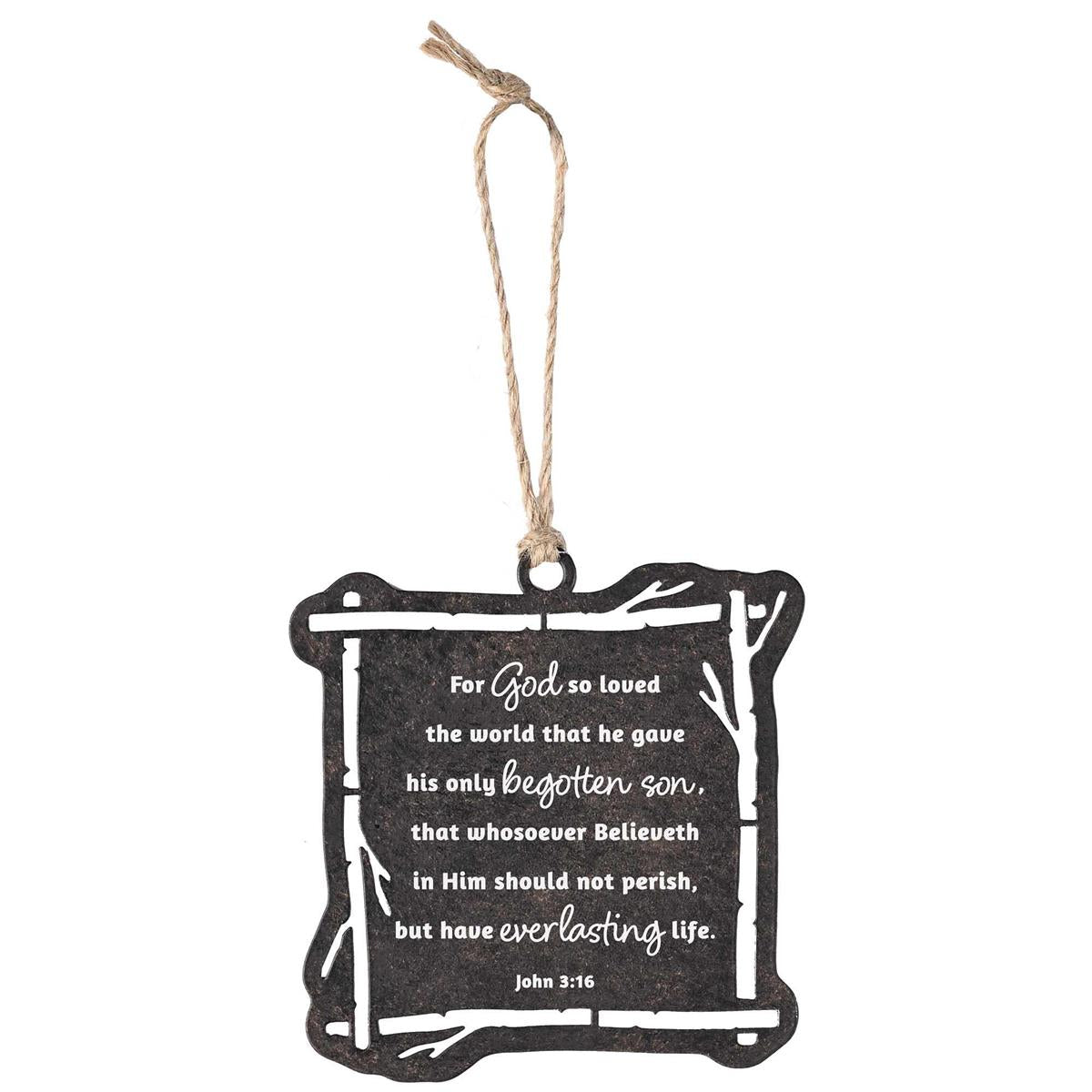 Decorative Holiday Hanging Christmas Tree Ornament 3.75 x 4 Inch Metal Believe by Dicksons, product view 2